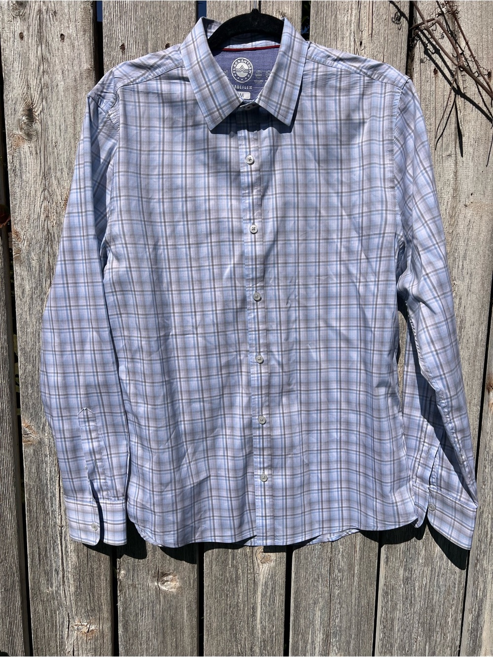 Flag&Anthem Classic Light Blue Plaid Long-Sleeve Dress Shirt
